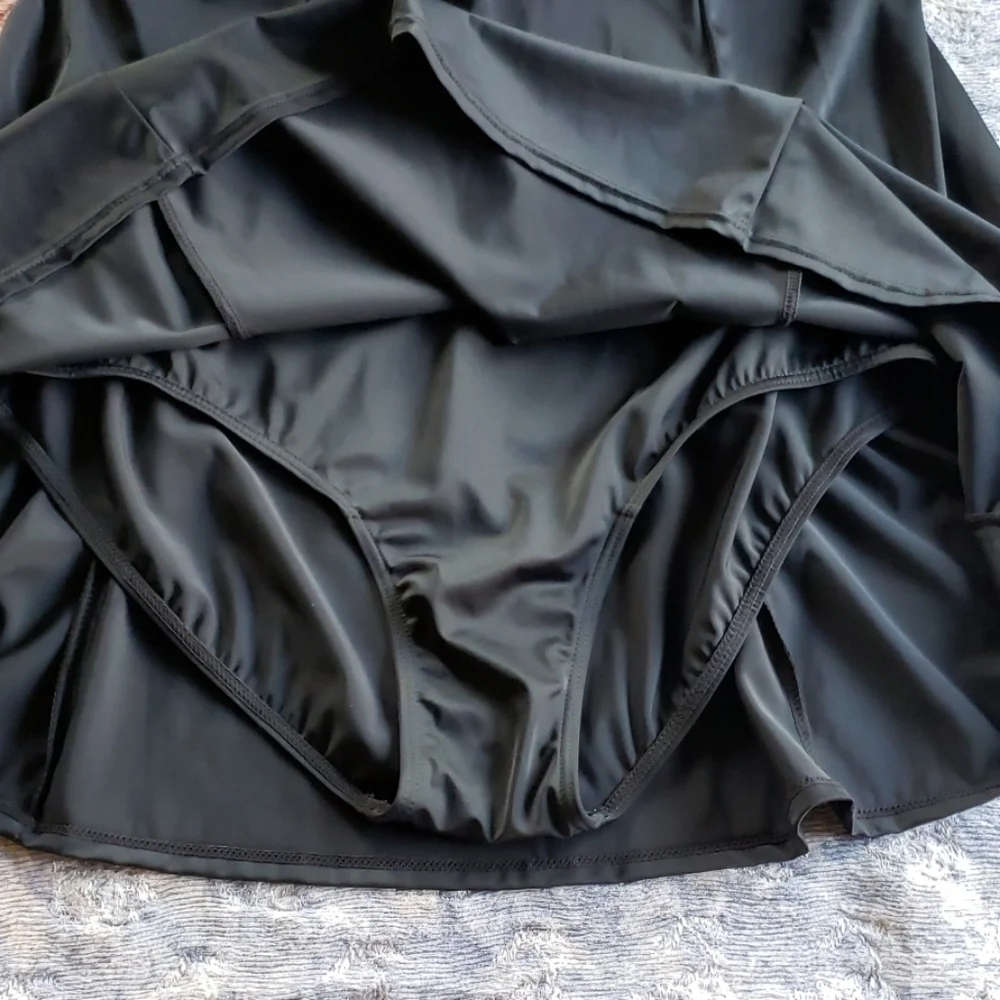 Swimsuit for all nwt strapless black with metal dots  size 18